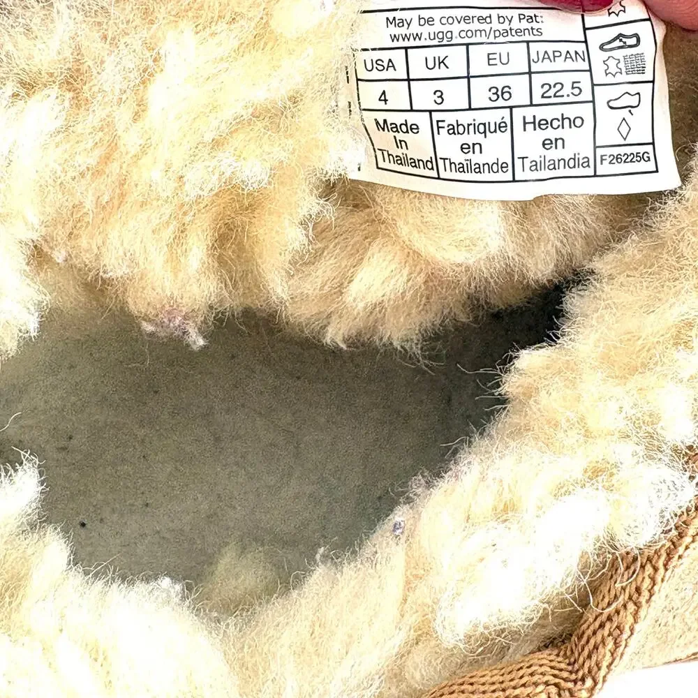 Ugg Classic Shortie Suede Boots 5.5 Womens Tan Camel Shearling 4 Kids Girls